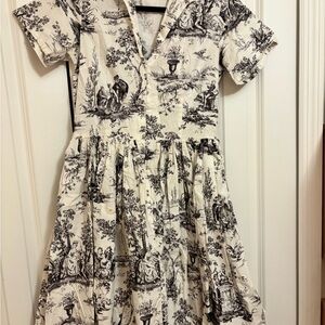 Bernie Dexter Black and Cream Toile Dress